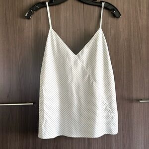 7 For All Mankind Cream Stripped Tank